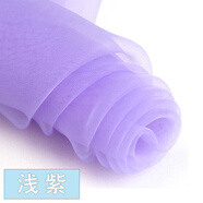 織繡情 歐根紗布料面料衣服蕾絲裙子紗布婚紗網(wǎng)紗批發(fā)透明硬紗薄紗布料 淺紫色