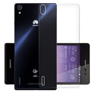 拓蒙（TUOMENG） 華為P7鋼化膜P8青春版手機貼膜P6高清防爆抗藍光半屏無(wú)白邊玻璃保護膜 華為P7防爆版后鋼化膜*單片裝