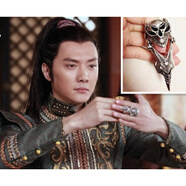 男士霸氣戒指 朋克雙環(huán)指環(huán)個(gè)性關(guān)節(jié)戒子非主流骷髏男戒 蘭陵王 戒指 19號
