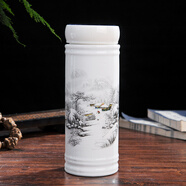 烈垚景德鎮時(shí)尚隔熱雙層全陶瓷內膽保溫杯帶蓋辦公水杯男女士養生杯子 雪臨溪山