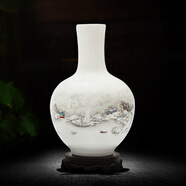 景德鎮陶瓷器小花瓶家居飾品擺件插花客廳電視柜裝飾擺設工藝品 天球 帶底座