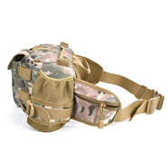 BURAQ戰(zhàn)術腰包男軍迷色彩休閑騎行黑色帶水杯套容量戶外登山運動腰包 cp迷彩