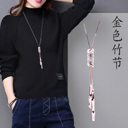 韓國毛衣鏈長款裙子項鏈女裝飾品掛件夏季簡約配飾禮物 金色竹節(jié)