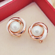 海雯妮飾品耳釘耳環(huán)耳飾 時(shí)尚日韓國簡(jiǎn)約人造珍珠氣質(zhì)百搭耳釘女款配飾 金色【耳釘】