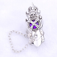 男士霸氣戒指 朋克雙環(huán)指環(huán)個(gè)性關(guān)節戒子非主流骷髏男戒 雙環(huán) 紫寶石 戒指 20號