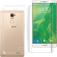 拓蒙 適用于OPPO R7PLUS/A/M透明手機殼全包高清防摔防滑硅膠保護套男女輕薄一體后背蓋軟殼 全包防摔透明殼+全屏熱彎前軟膜*1套裝