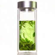 富光 500ml大號(hào)雙層玻璃杯 水杯男士 耐熱茶杯 帶蓋杯子
