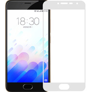 拓蒙 魅藍3鋼化膜3S/Y685M/M3手機貼膜e3/M851Q高清防爆全屏幕抗藍光防指紋弧邊保護膜 魅藍3【全屏】高清防指紋抗藍光版-白色+支架