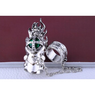 男士霸氣戒指 朋克雙環(huán)指環(huán)個(gè)性關(guān)節戒子非主流骷髏男戒 雙環(huán) 綠寶石 戒指 20號