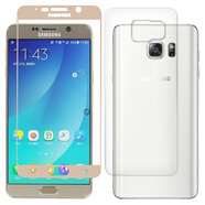 拓蒙 三星Note5/SM-N9200全屏鋼化膜Note4手機貼膜n9100/08/09/nw保護膜 三星Note5抗藍光版土豪金+后鋼化膜*1套裝