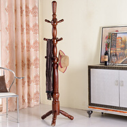 振林衣帽架落地式臥室全實(shí)木質(zhì)衣架子家用中式立式衣架客廳美式掛衣架 三腳胡桃色【加大加穩全實(shí)木】