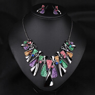 歐美夸張飾品短款裝飾項鏈毛衣鏈韓版時(shí)尚項鏈鎖骨鏈女配飾鏈禮物 彩色 超閃金屬條套裝