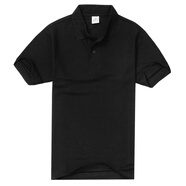 安美薇短袖純色T恤衫夏半袖翻領(lǐng)CVC免燙吸濕透氣工作服空白廣告衫文化運(yùn)動(dòng)衫班服工裝制服 黑色T恤 XXL/180