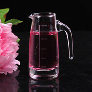 萌睿（MengRui）酒店酒樓用玻璃分酒器帶刻度白酒玻璃帶把透明洋酒公杯分酒壺100ml500ml 分酒器150ml