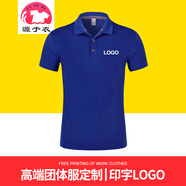 源于衣 POLO定制t恤 文化衫同學(xué)聚會(huì)服裝訂做衣服印字logo工作服工衣T恤訂制 寶藍(lán) XXXL