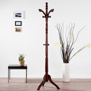 施豪特斯 衣帽架實(shí)木古典雅加粗落地衣架中式臥室衣架掛衣架衣服架819 咖啡色 175cm高