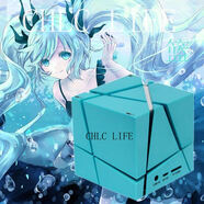初音未來miku無線藍(lán)牙概念音響V家主題動漫音箱耳機(jī)周邊二次元 初音藍(lán)色