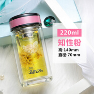 希諾（HEENOOR）雙層玻璃杯女士便攜水杯過濾耐熱花茶杯可愛創(chuàng)意水晶杯女神杯