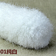 衣織都繡 鳳羽毛線(xiàn)團絨毛線(xiàn)粗圍巾外套馬甲長(cháng)毛線(xiàn)珊瑚絨毛巾兒童寶寶毛線(xiàn) 01雪白