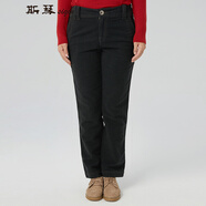 siqin斯琴女裝秋冬黑色純棉直筒長褲彈力休閑牛仔褲AEQK013 黑色 S