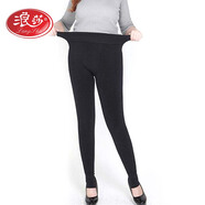 浪莎加絨加厚打底褲襪胖MM加肥加大可外穿保暖褲女冬季踩腳棉褲送老婆 七彩黑 1條 4XL 特大碼【150-240斤】