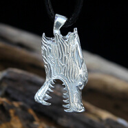 狼牙包銀套 鑲銀套 925銀狼牙套狼牙項鏈吊墜銀套黑狗牙藏獒牙齒裝飾套防裂銀套 款式十四 狼族傳說(shuō)