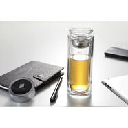 名到雙層玻璃杯商務(wù)茶杯辦公水杯底部加厚附茶漏MD-85203 450ml