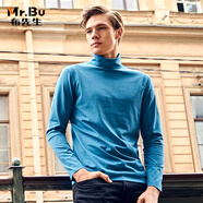 布先生 長(cháng)袖T恤 打底衫春新款高領(lǐng)長(cháng)袖T恤純色內衣BT383易穿搭 海藍色 XL (180)