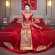 泰勒馬丁秀禾服新娘龍鳳褂2025新款高端中式嫁衣結(jié)婚禮服敬酒禮服古裝婚紗 0228 XL