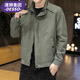 DESSO唐獅集團夾克男春秋外套寬松立領(lǐng)休閑透氣防寒上衣 綠色 L