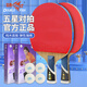 雙魚(yú)（DOUBLE FISH）五星乒乓球拍專(zhuān)業(yè)級橫直對拍（附4球/京倉速發(fā)）5A+C/E對拍