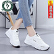 啄木鳥(niǎo)斷碼清B7倉女鞋2025春季新款運動(dòng)鞋女皮面休閑跑步鞋小白鞋防滑 8902白黑[斷碼特B7價(jià)] 38 斷碼