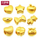 貝羅綺黃金轉(zhuǎn)運珠散珠999足金路路通桃心五角星玫瑰花福袋元寶金魚 柔紗桃心寬7毫米0.21-0.25克