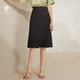 范思藍恩201028氣質(zhì)開(kāi)叉半身裙女夏季中長(cháng)款高腰a字裙職業(yè) 黑色 S