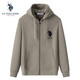 U.S. POLO ASSN.保羅衛衣男秋冬開(kāi)衫連帽外套情侶款保暖長(cháng)袖T恤上衣 卡其 3XL 185（160-175斤左右）