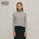 Teenie Weenie【趙露思同款】小熊秋季天絲綿羊毛高領(lǐng)白色打底T恤 中灰色 M (165)