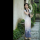 一城風(fēng)絮煙籠畫樓丨春款東方簡(jiǎn)奢風(fēng)印花提花小蓋袖全開(kāi)襟復(fù)古民國(guó)風(fēng)旗袍裙 樓閣印花小蓋袖旗袍 L