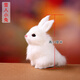 元氣小猴 仿真兔子擺件節日禮品十二生肖小兔子公仔真皮毛兒童玩具攝影道具春節圣誕節 白雪人小兔
