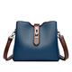 袋鼠真皮包包女2024七夕情人節禮物潮流洋氣百搭軟皮包單肩斜挎水桶包 藍色
