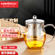 金灶（KAMJOVE） 茶水分離泡茶壺飄逸杯 花茶壺  不銹鋼過(guò)濾花茶壺耐熱玻璃茶具 A-06【500ml】