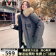 雅鹿工裝羽絨服女2025新款時(shí)尚加厚派克服貉子大毛領(lǐng)保暖外套 深灰色 S 【推薦90-110斤】