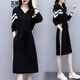 艾珠兒春秋新款大胖mm碼女裝休閑減齡遮肚子連衣裙顯瘦中長(cháng)款氣質(zhì)衛衣裙 圖片色 L(建議100-115斤)