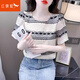 紅蜻蜓短袖t恤女刺繡夏季新款女裝雪紡設計感小衫女士上衣 黑色 L