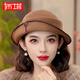 布塔帽子女秋冬季英倫風(fēng)禮帽保暖羊毛呢氈禮帽百搭時(shí)尚復(fù)古 焦糖