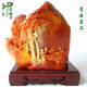 知茗 仿玉石壽山石古招財(cái)擺件青云直上山水石料玉辦公家居玉雕珠寶 青云直上
