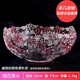 弗萊文茨玫瑰玻璃果盤(pán)時(shí)尚大號(hào)果斗家用客廳茶幾零食干果盤(pán)糖果盤(pán)水果盤(pán) 梅花果斗（紅色）