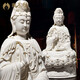 戴玉堂 德化陶瓷坐蓮觀(guān)音菩薩佛像擺件 家用供奉觀(guān)世音娘娘坐像觀(guān)音像家居客廳玄關(guān)佛堂裝飾 12吋吉祥如意觀(guān)音 白瓷 D01-371B