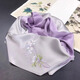 鑠雅（shuoya）蜀繡桑蠶絲圍巾手工刺繡真絲圍巾中國特色禮品送老外出國留學(xué)禮物 銀灰幽蘭-京東快遞