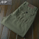 JEEP SPIRIT純棉透氣工裝休閑褲男2026夏季新款中年商務(wù)休閑寬松直筒褲男 軍綠  -純棉 薄款 32 【建議腰圍2尺5】