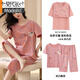 莫代爾【帶胸墊】睡衣女夏季新款學(xué)生少女短袖七分褲休閑家居服套裝 2475帶胸墊主圖 L 【建議100-120斤】